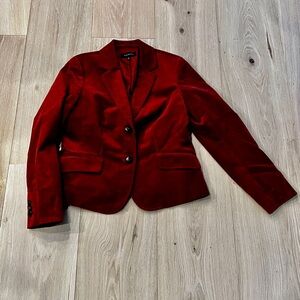 Talbots Corduroy Blazer Size 8 | Burnt Orange | Leather Elbow Patches | Vintage